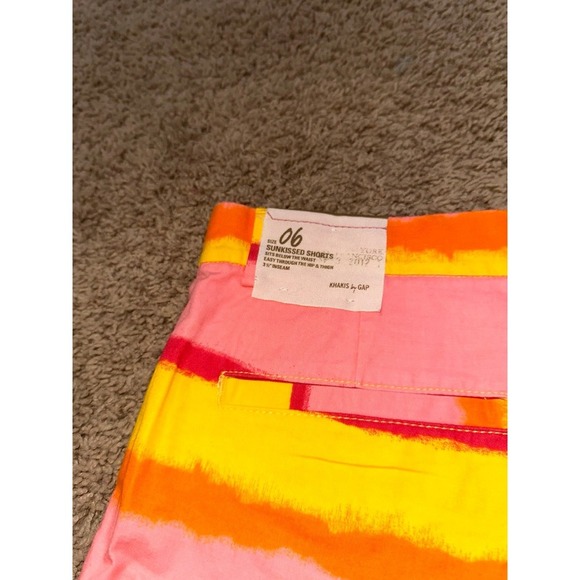 New Khakis by GAP Pink Orange Yellow Summer Sunrise Sunkissed Shorts size 6 $45 - Picture 2 of 9